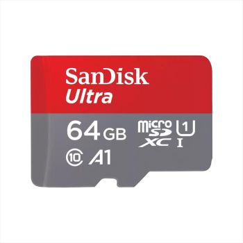 MEMORY CARD SANDISK ULTRA MICRO-SDXC UHS-I 64GB A1C10 w/adapter 140mb/s SDSQUAB-064G-GN6MA