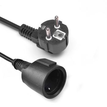 Power Box EU Extender power cable, 0.5M, 0.75 square, 10A-15A 250V, Black