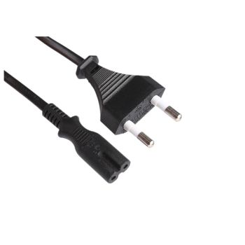 Power Box 2pin Power cable Euro 8 Power cable for PS2 PS4 PS5 Samsung, Black, 2m