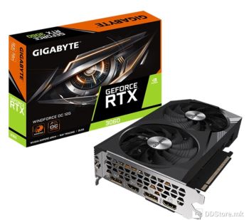 Gigabyte GeForce RTX 3060 OC LHR 12GB GDDR6 2xHDMI/2xDP DX12U PCIe 4.0 WINDFORCE 2X v2