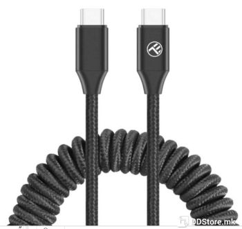 USB Type-C to Type-C Cable PD60W Tellur 1.8m Extendable Black