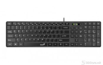Genius Keyboard Wired, Slimstar 126, Black