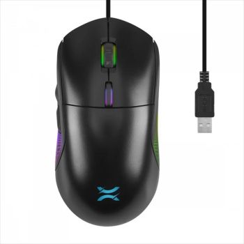 MOUSE WIRED NOXO, SCOURGE GAMING MOUSE, USB, DPI 3200, 6  BUTTONS,COLOUR CYCLE ILLUMINATION, Black