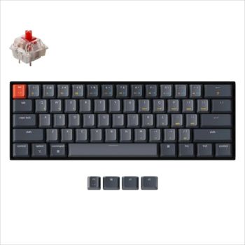 KEYBOARD MECHANICAL KEYCHRON K12 HOT-SWAPPABLE WHITE LED 60% Gateron Red switch Multi-Device (Wired+Bluetooth), Black, K12-G1