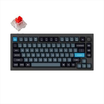 KEYBOARD MECHANICAL KEYCHRON Q1 PRO ALUMINIUM HS RGB LED 75% Keychron K Pro Red switch,Black Blue,w/knob, Q1P-M1