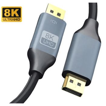 Power Box 8K 60Hz Displayport Male to DP Male cable 1.8m, Gray