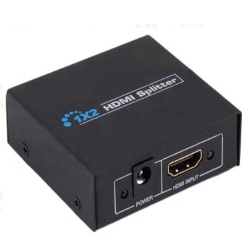 Power Box 1080P HDMI splitter 1080P 1x2, 1 input 2 output, black