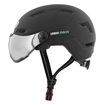 TNB UMHELMLED2, Заштитен шлем за велосипед/скутер со ЛЕД светло, Големина Л, Црна боја