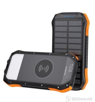 Power Bank Choetech B659 Solar 10000mAh Wireless Dual USB + Type-C Black/Orange