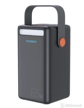 Power Bank Choetech B664 50000mAh 65w Type-C 3x USB LCD Flashlight Black/Orange