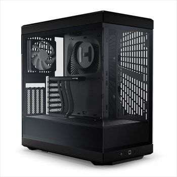 CASE HYTE ATX Mid-Tower Y40, x2 Tempered glass, 2x 120mm fans, w/riser 4.0 cable, USB 3.2 Type C, Black, GEHY-012