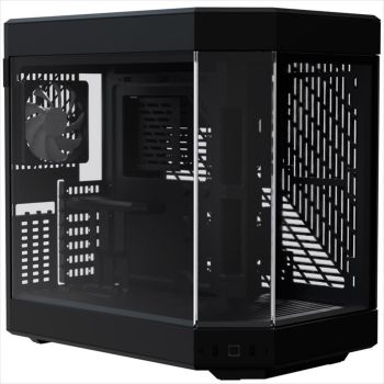 CASE HYTE E-ATX Mid-Tower Y60, x3 Tempered glass (panoramic), 3x 120mm fans, w/riser 4.0 cable, USB 3.2 Type-C, Black, GEHY-008