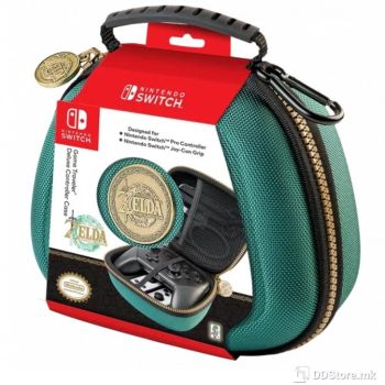Nintendo Switch Controller Deluxe Carrying Case Nacon - Zelda ToTK Green (for Pro and Joy Con)