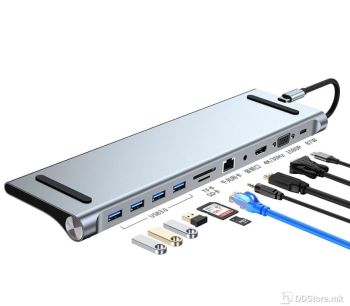 MOYE Active Multiport Adapter X11 2xUSB USB Type-C TF/SD/HDMI/2xPD/RJ45/USB 3.0/3xUSB 2.0