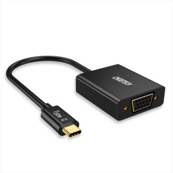 CONVERTOR USB Type-C (M) TO VGA (F) Choetech HUB-V01 Black