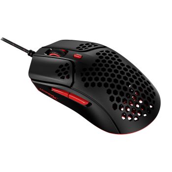 HyperX Pulsefire Haste Gaming Mouse Black/Red, Ultra Lightweight, 59g, Hex Design, Honeycomb Shell, Hyperflex Cable, Up to 16000 DPI, 6