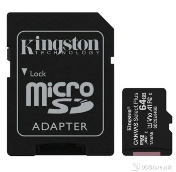 Kingston A1 MicroSDXC 64GB 100R class 10 SDCS2/64GB + adapter