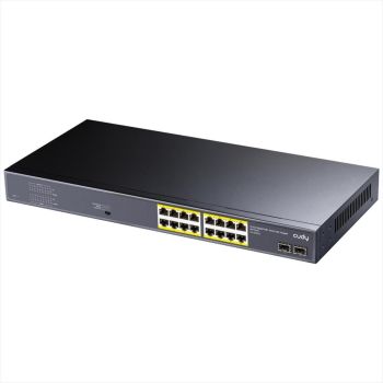 NET Switch CUDY 16-port Gigabit PoE+, 2 Gigabit SFP port, metal 19" GS1020PS2
