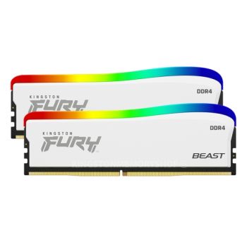 DIMM 32GB DDR4 3600MHz Kingston Fury Beast Kit CL18 White RGB (2x16)