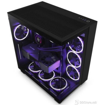 ATX Mid Tower Case NZXT H9 Flow Black w/2x USB 3.2, Type-C, 4x 120mm (F120Q)