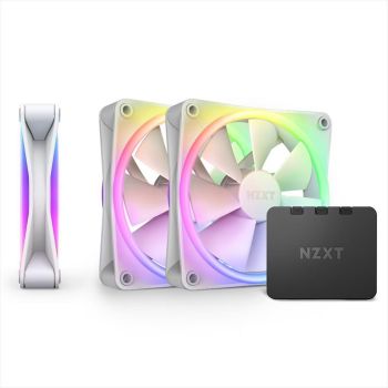 COOLERS CASE FAN 120mm NZXT 3x F120 RGB CORE DUO WHITE PWM, Static Pressure, 1.800 RPM,  w/controller RF-D12TF-W1