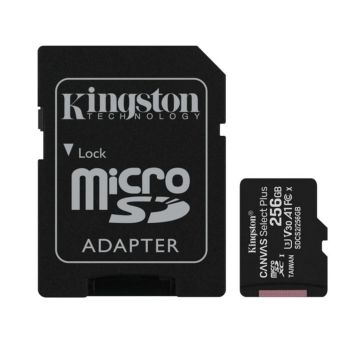 Kingston 256GB SDXC Canvas Select 100R CL10 UHS-I, Speeds up to 100 MB/s Read, SDS2/256GB