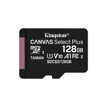 Kingston 128GB microSDHC Canvas Select 100R CL10 UHS-I Card without Adapter, Speeds up to 100 MB/s Read, SDCS2/128GBSP