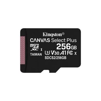 Kingston 256GB microSDHC Canvas Select 100R CL10 UHS-I Card without Adapter, Speeds up to 100 MB/s Read, SDCS2/256GBSP