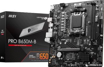 MB MSI PRO B650M-B AM5 DDR5 6800+MHz OC SATA3, M.2, USB3.2, 2.5Gbit LAN PCIe 4.0 VGA/HDMI