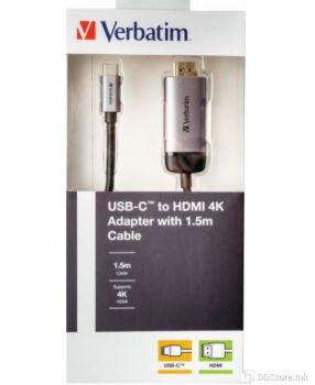 Verbatim USB Type-C to HDMI 4K Adapter 1.5m Cable