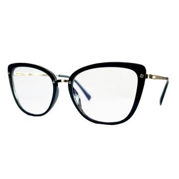 Two Circles Fancy Black Color - Blue Light and UV Protective Glasses, with included protection case, C1