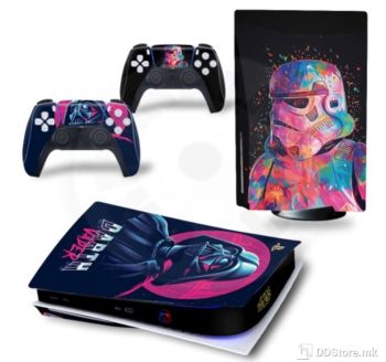 Vinyl cover (stickers) for console and controller - Female Star Wars (PS5 Disc Edition)