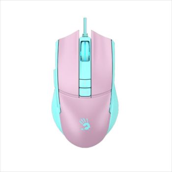MOUSE WIRED A4TECH Bloody Gaming, L65 Max , RGB, USB, 8000CPI, Sky Pink