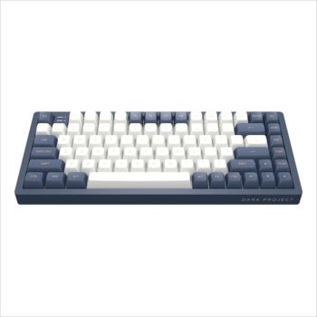 KEYBOARD MECHANICAL DARK PROJECT KD83A IVORY/NAVY BLUE 75% HS RGB linear G3ms Sapphire switch, +4 switch, Volume Control