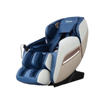 PREMIUM Massage chair model R8857 ( Beige+Blue ), 3D Intelligent mechanism massage from neck and back to buttock and thighs in L-shape