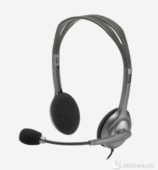 Logitech Headset H110 2 x 3.5mm plugs, cable lenght 2.35m, 20 - 20000 Hz, Black Silver