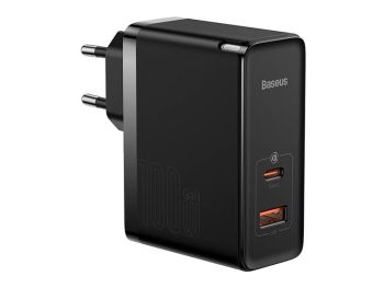 USB Universal Power Charger Baseus GaN5 Pro PD 100W USB-A + Type-C Black w/Cable