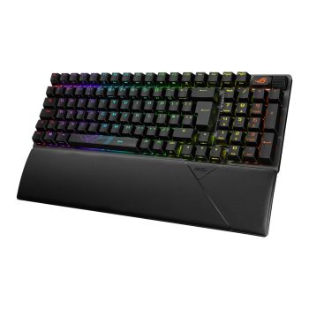 ASUS ROG Strix Scope II 96 Gaming Keyboard, ROG NX Snow, USB, US Dampening Foam & Switch-Dampening Pads, Hot-Swappable Pre-lubed ROG NX