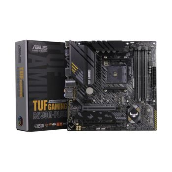 ASUS TUF GAMING B550M-PLUS, AMD B550 (Ryzen AM4) micro ATX gaming motherboard with PCIe 4.0, dual M.2, 10 DrMOS power stages, 2.5 Gb Et