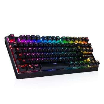 Modecom Mechanical Keyboard Volcano Lanparty RGB (OUTEMU Blue Switch) US Layout, Black, Puddiing Edition, K-MC-LANPARTY-U-RGB-BLUE-PUDD