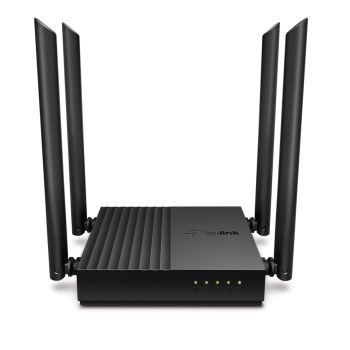 TP-Link Archer C64, AC1200 Dual-Band Wi-Fi Router, SPEED: 400 Mbps at 2.4 GHz + 867 Mbps at 5 GHz, SPEC: 4× Antennas, 1× Gigabit WAN Po