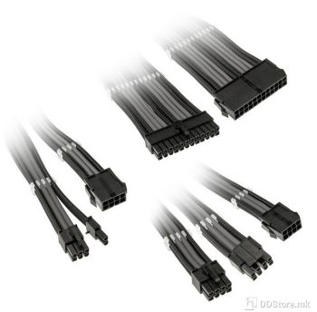 EXTENSION PSU KIT KOLINK ATX 24-pin, CPU 4+4-pin, PCI-E 8-pin x2, PCI-E 6+2-pin x3, w/cable clips BLACK/GREY ZUAD-1284