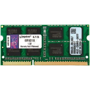 Kingston 8GB 1600MHz DDR3L 1.35V, Non-ECC CL11 SODIMM, KVR16LS11/8