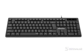 Meetion K300 Silent keyboard Black US, Membrane-type, USB cable 1.80m