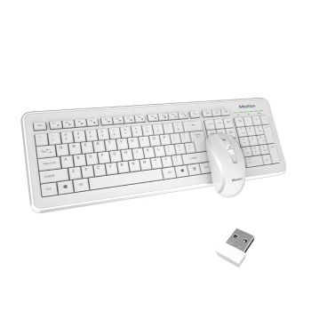 Meetion C4120 Wireless Combo White Keyboard + Mouse ABS Plastic, DPI  800/1200/1600/ Switch≥3,000,000/, Battery AA*1/ Size: 110*60*37mm
