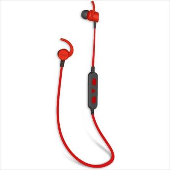 EARPHONES WIRELESS MAXELL BT100 SOLID Neckband Red, Bluetooth w/microphone