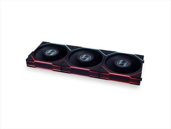 COOLERS CASE FAN 3x120mm LIAN LI UNI FAN TL LCD 120 Reverse Blade A-RGB 1900 RPM PWM, w/Controller, Black, 12RTLLCD3B