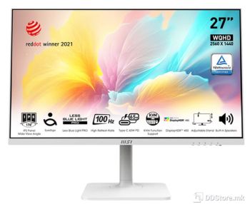 Monitor 27" MSI Modern MD272QXPW IPS,100Hz,2560 x 1440 WQHD,HDMI,DP,Type-C (PD 65W),HAS,KVM,Speakers