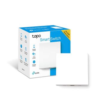 TP-Link Tapo S210 Smart Light Switch, 1 Gang 1 Way, Remote and Voice Control,Away Mode,No Neutral Required,Battery included,Work with A