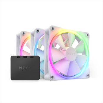 COOLERS CASE FAN 3x120mm NZXT F120 RGB w/controller, 1800 RPM PWM, White, RF-R12TF-W1